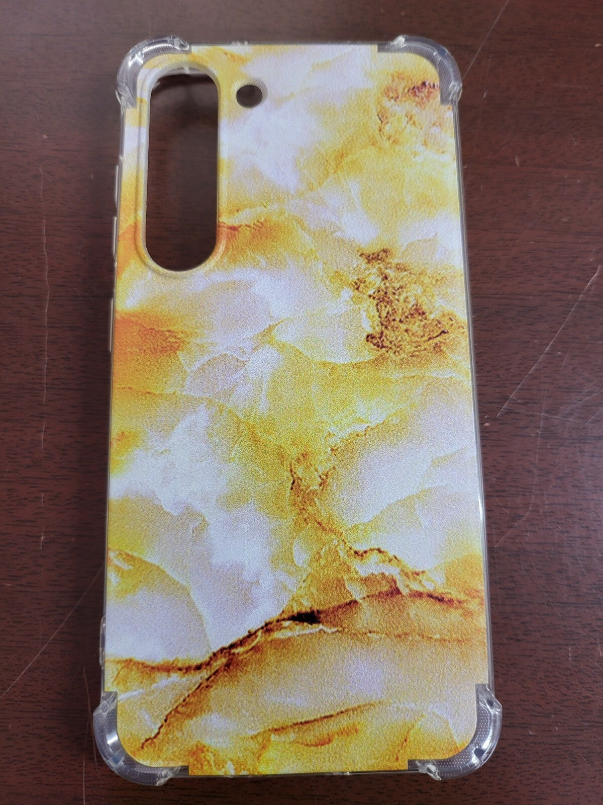 Galaxy S23 Case Hardshell Cell Phone Cover  Yellow Floral Design & Clear