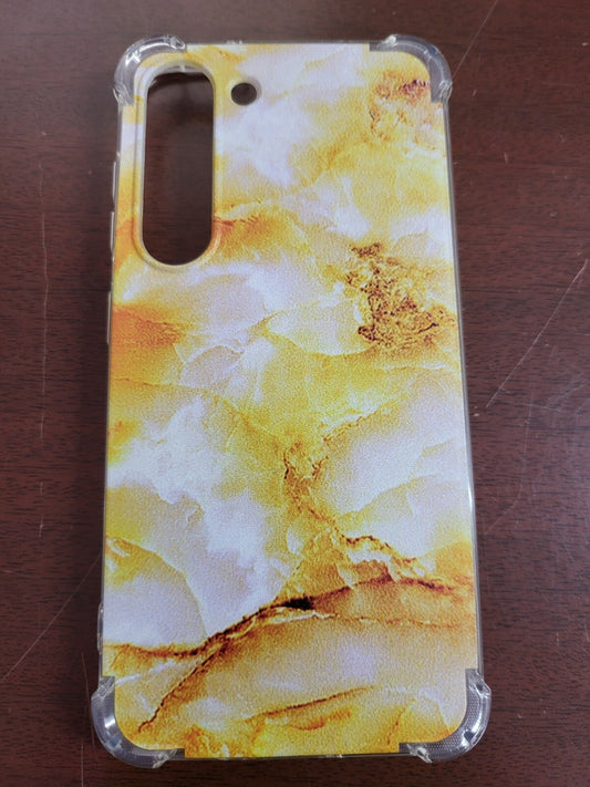 Galaxy S23 Case Hardshell Cell Phone Cover  Yellow Floral Design & Clear