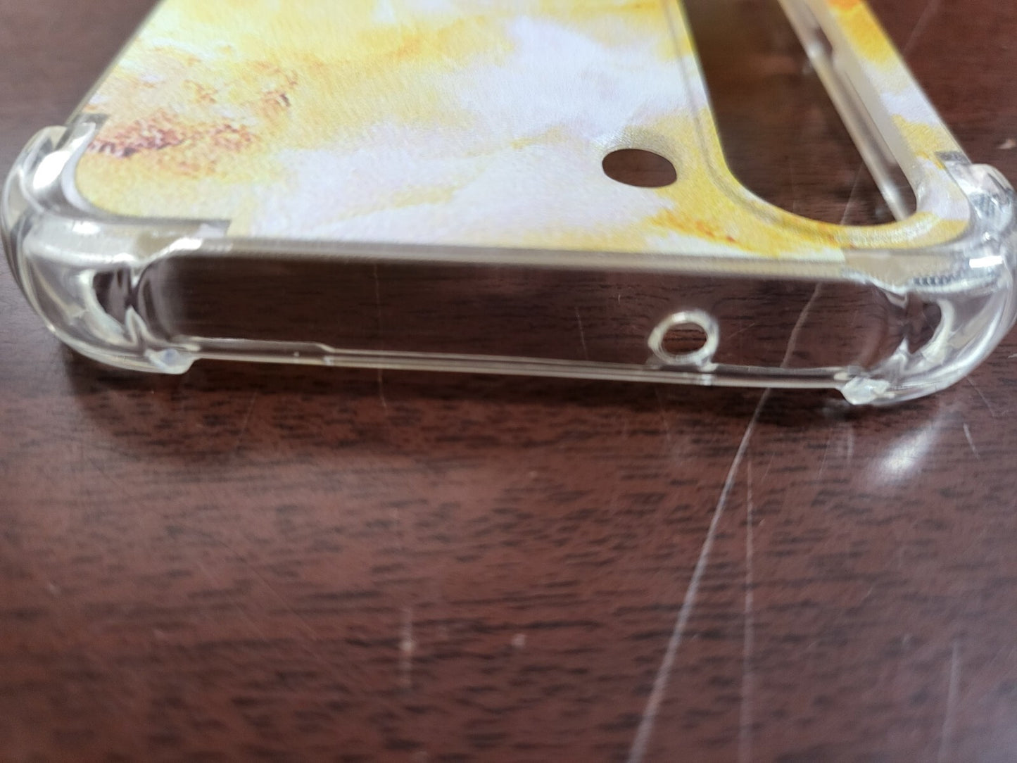 Galaxy S23 Case Hardshell Cell Phone Cover  Yellow Floral Design & Clear