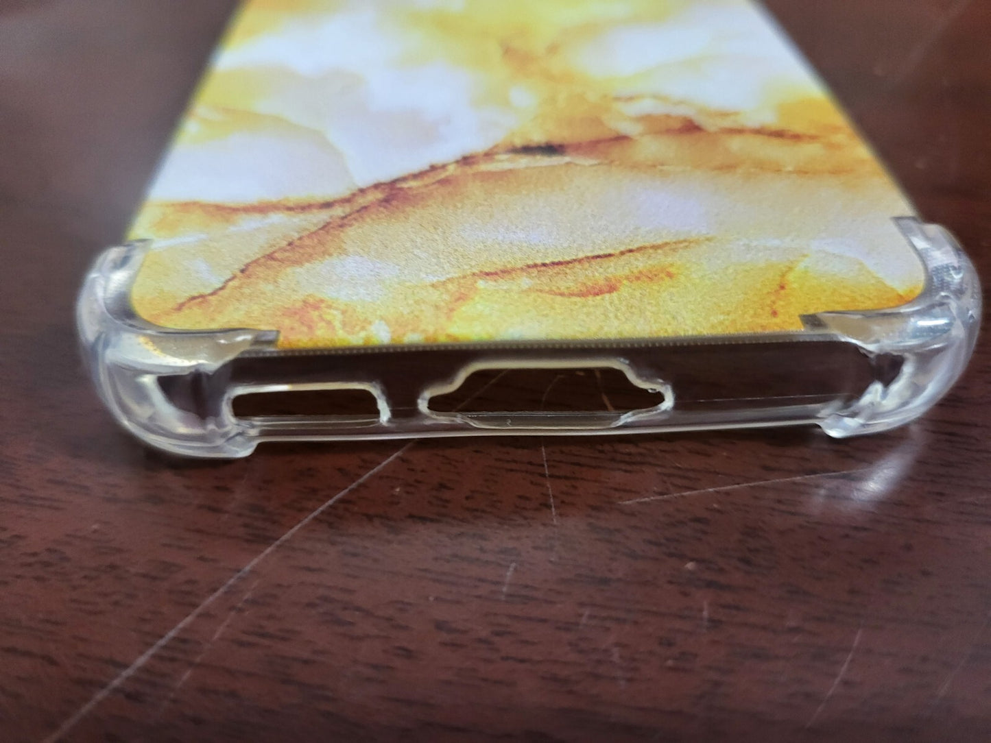 Galaxy S23 Case Hardshell Cell Phone Cover  Yellow Floral Design & Clear