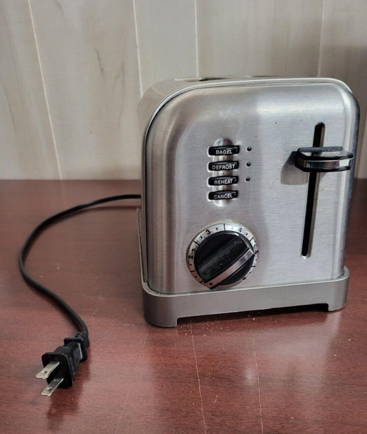 Cuisinart Custom 2 Slice Toaster Stainless Steel Bread Bagels Defrost Reheat