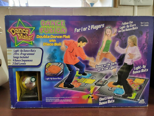 Dance Fusion Electronic Double Dance Mat Game 62x31" Lights / Disco Ball BNI