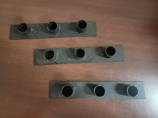 3 Iron Taper Candle  Holders 3 Holes ea 8.75 x 1.5 x 1"  Rusic Primitive