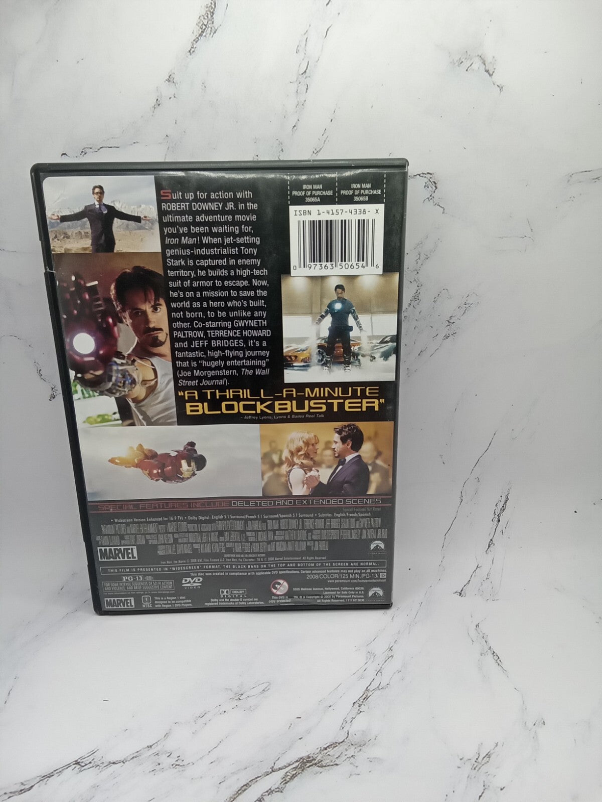 Iron Man Dvd Starring Robert Downey Jr