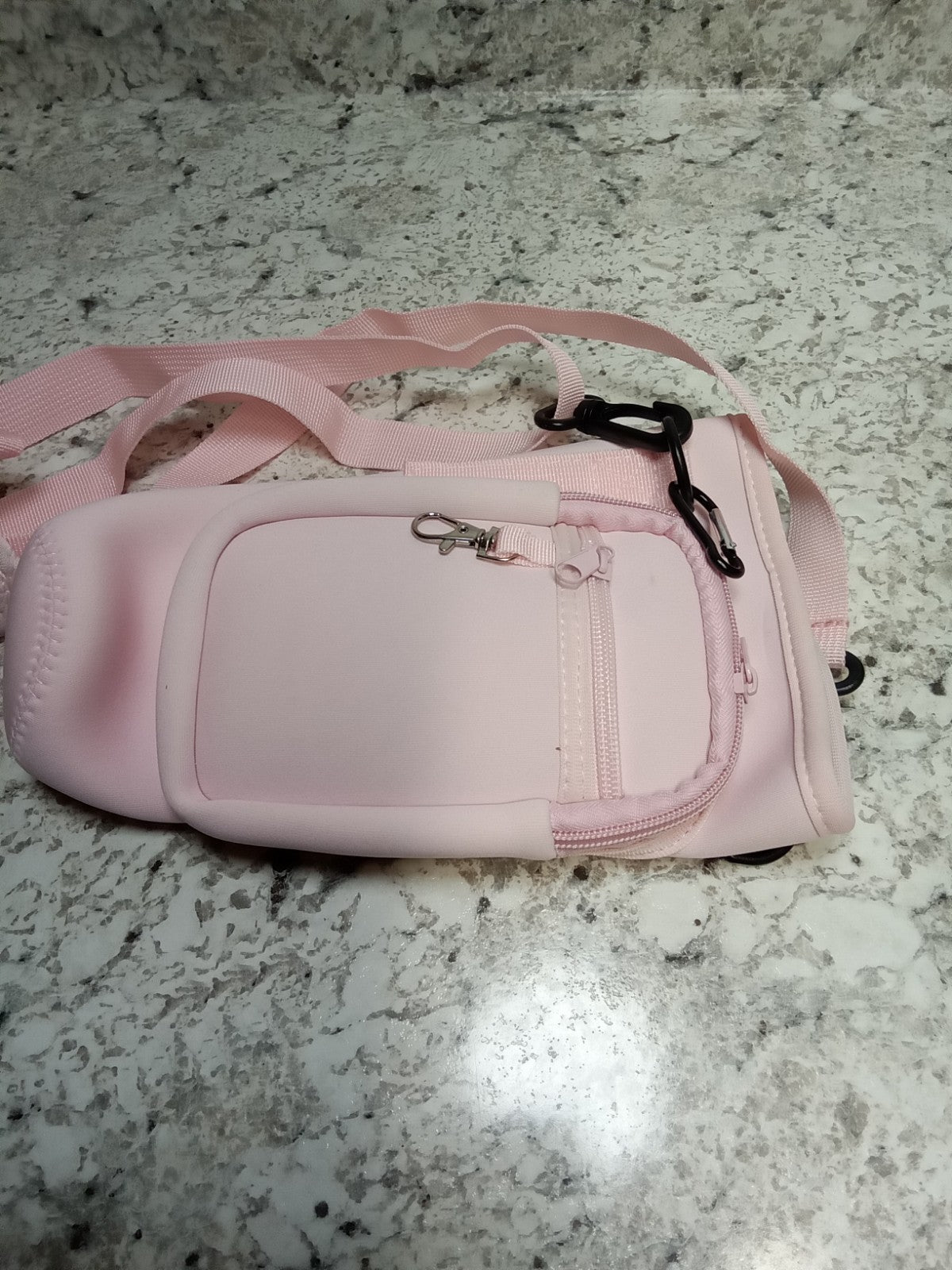 pink Tumbler Shoulder Carrying Bag With Zipper Pouches