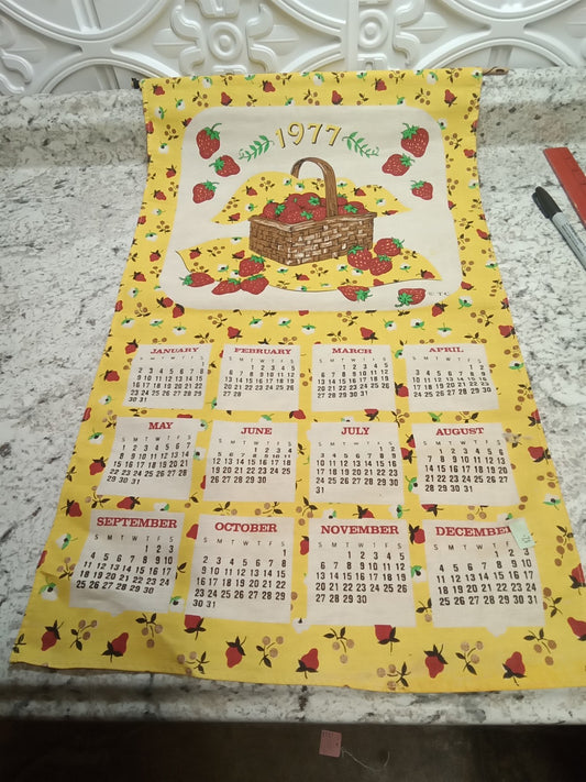 1977 Strawberry Designed Roll Up Wall Calendar