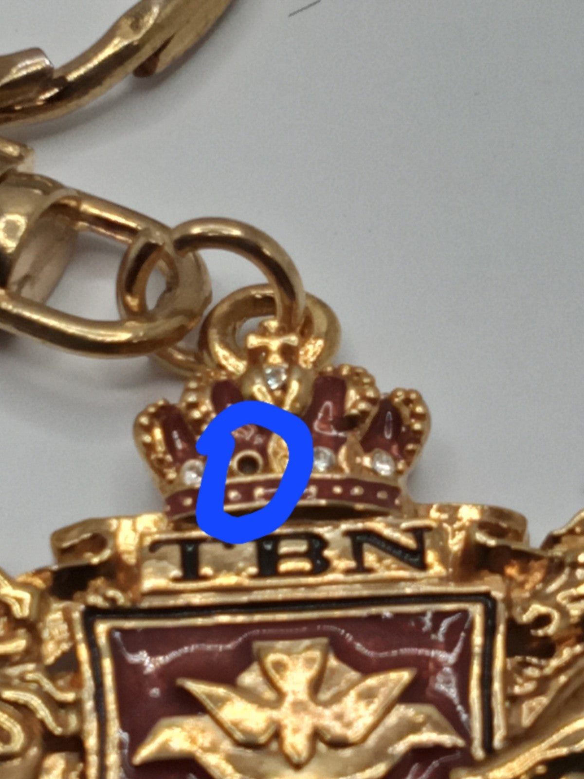 Trinity Broadcasting Network Keychain TBN Lions Shield Metal 1990s See Photos