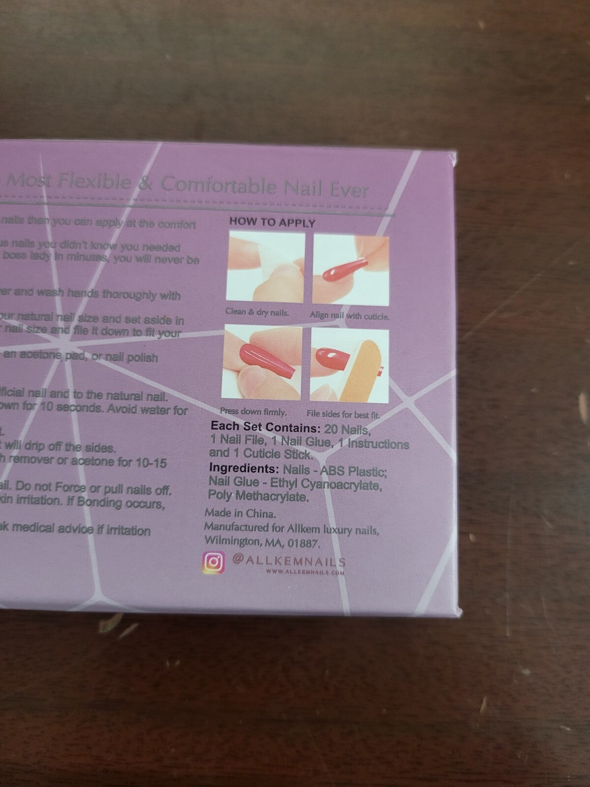 AllKem Luxury Nails HOT RED Extra Long Stiletto Press On Nails 24 Nails, 12 Size