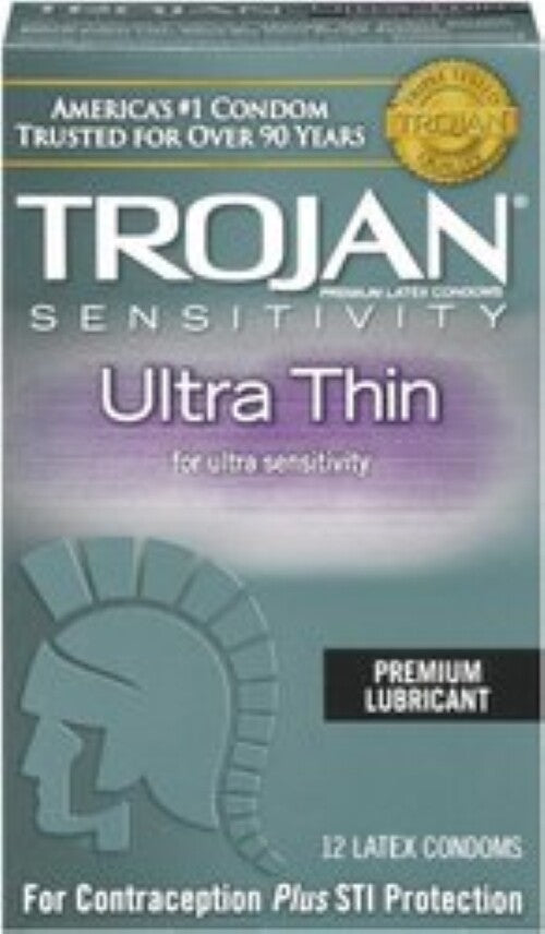 Trojan 12ct  Condom Ultra Sensitivity Ultra Thin Lubricated 09/2025