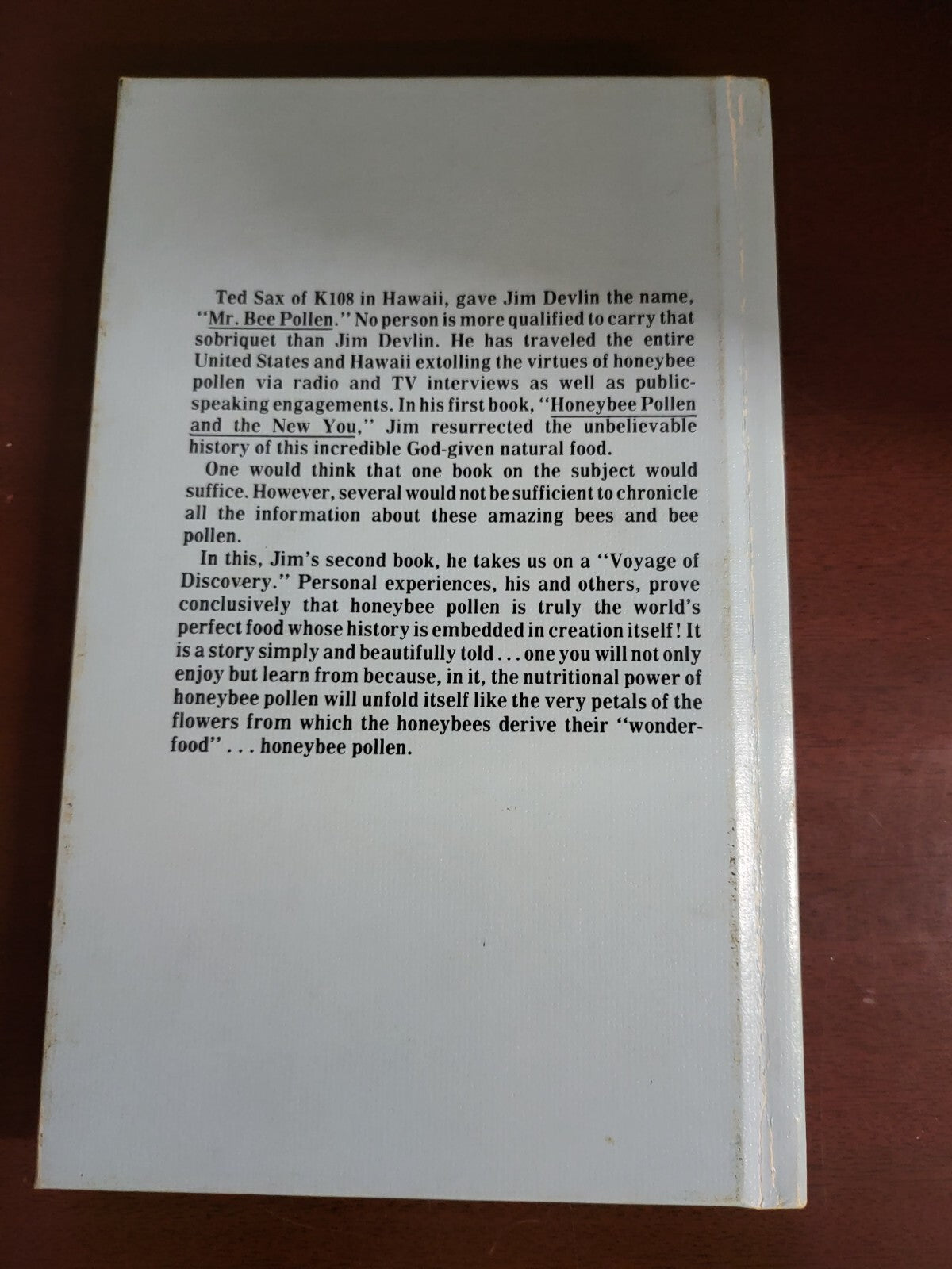 Book - Mr Bee Pollen Himself by Jim Devlin   ~ Autographed Copy   1982   #2644