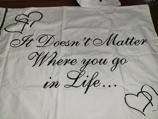 2 Pillow Cases 19 x 29" White with Black - Standard Size ~ Wedding / Anniversary
