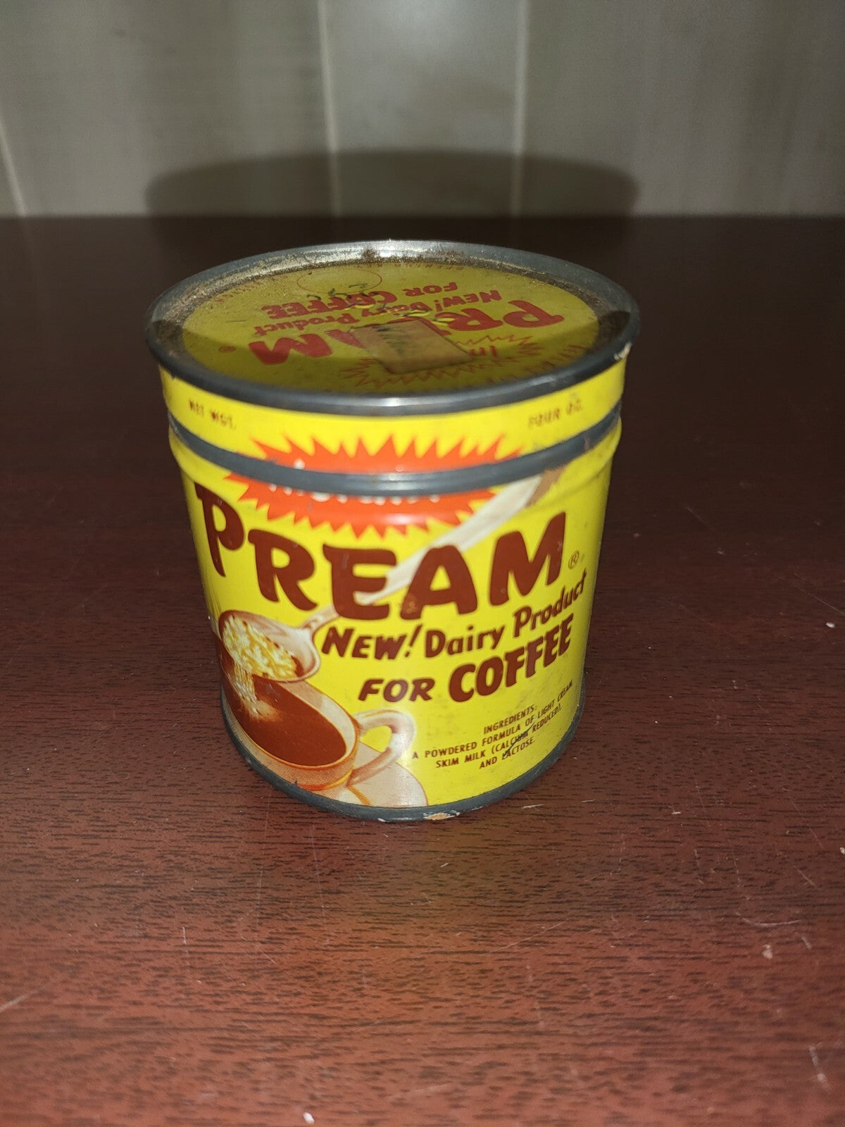 Vintage Can Pream Dairy Product for Coffee  4oz empty ~ 2.75 x 2.75"