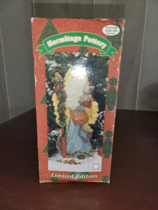 Vintage Hermitage Pottery Polystone Old World Santa KA837 Limited Edition NOS 8"