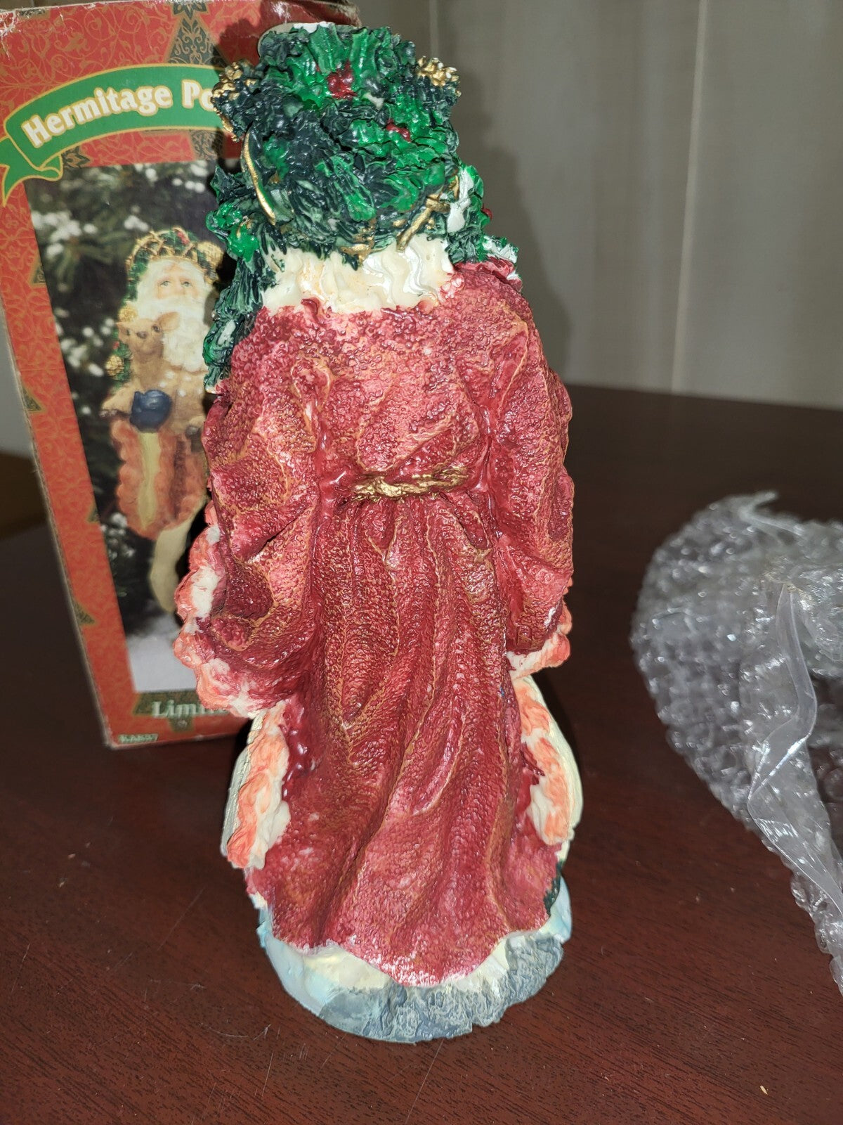 Vintage Hermitage Pottery Polystone Old World Santa KA837 Limited Edition NOS 8"