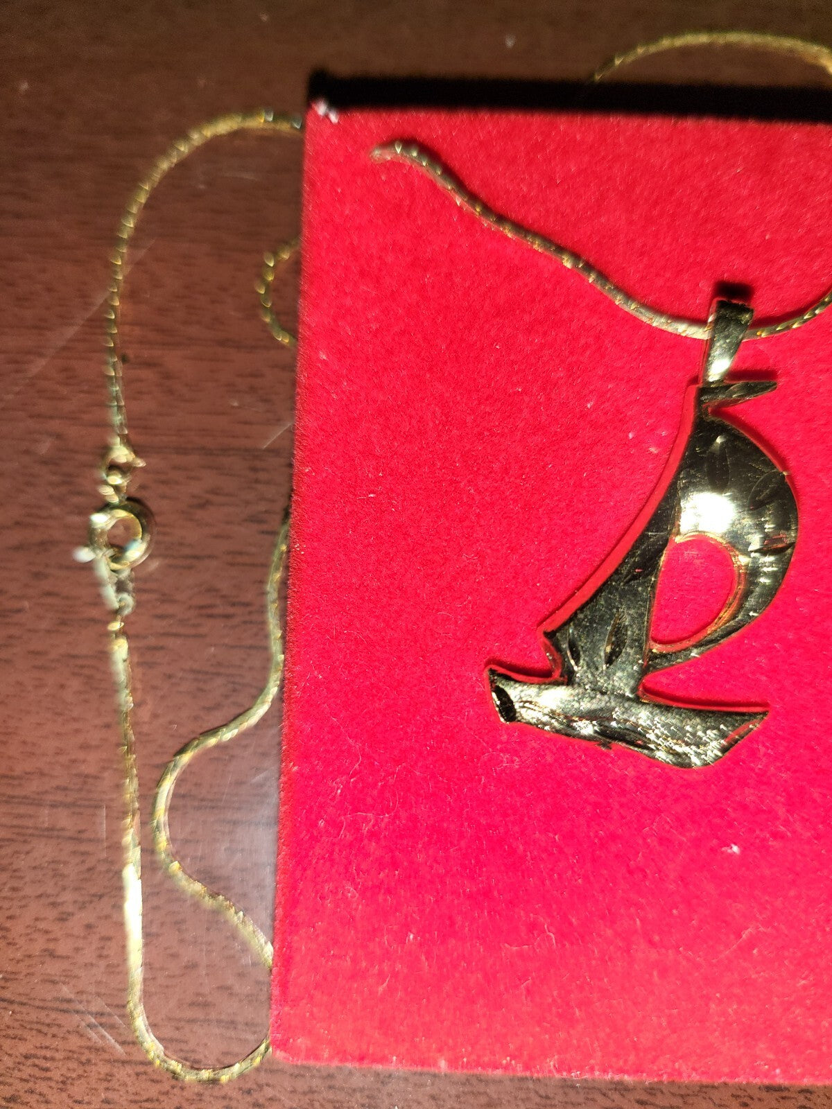 Vintage Sailboat Necklace Goldtone 16" Chain ~1.5" Pendant NOB NOS  #91