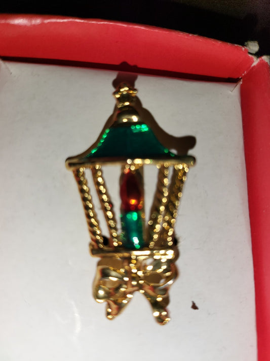 Vintage Pin 1980s Brooch Candle ~1.75" Multicolor NOB NOS  #93