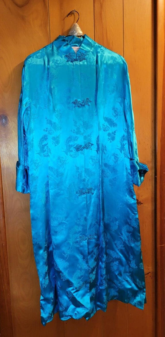 Vintage Clothing Angel Co Dress Aqua Blue GENUINE Made in Hong Kong