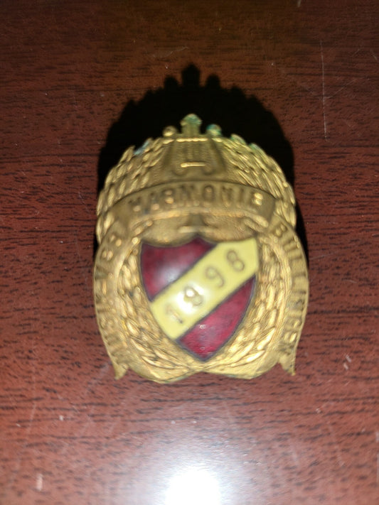 GENUINE German Harmonie 1898 Pin 1.25 x 1"  #103   Music Award
