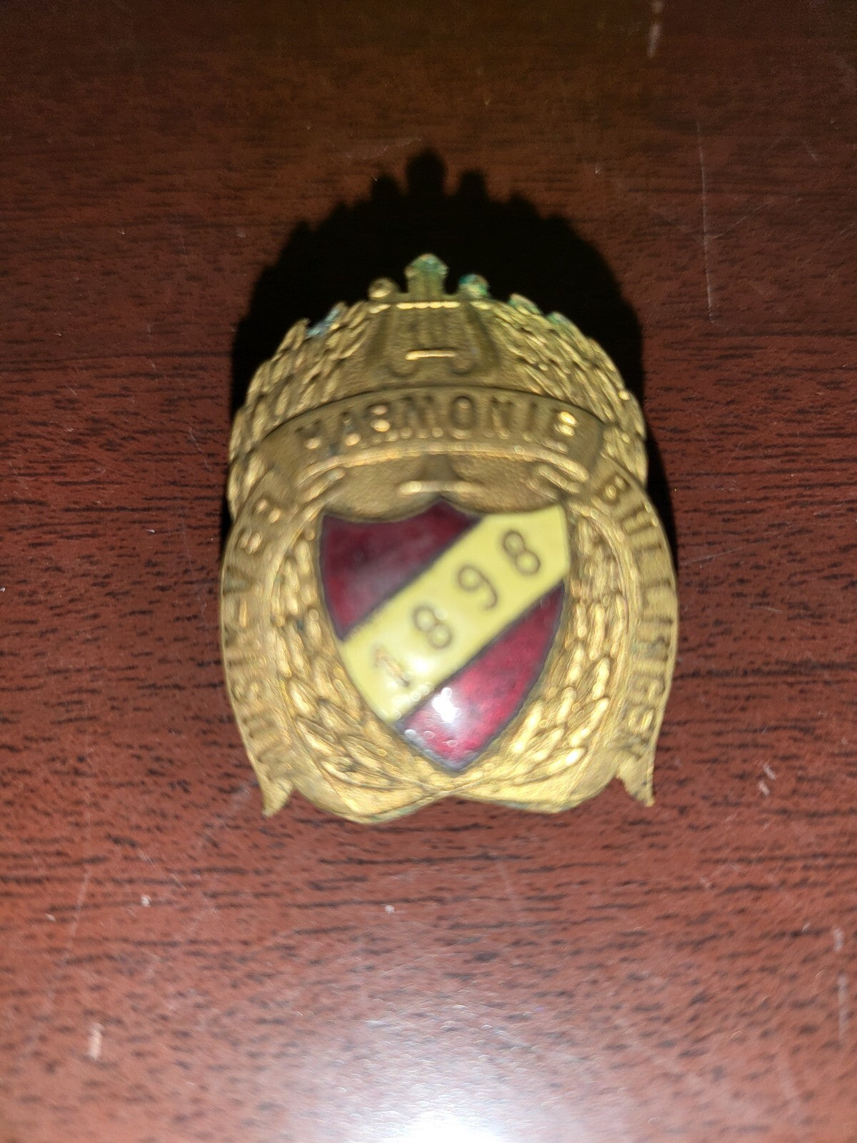 GENUINE German Harmonie 1898 Pin 1.25 x 1"  #103   Music Award