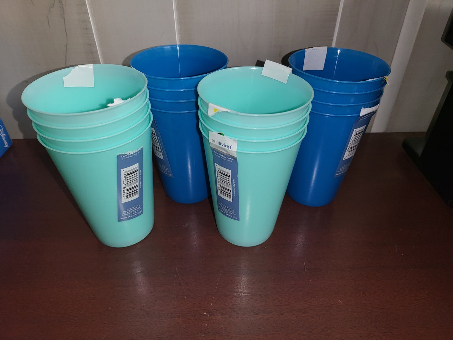 16ct Reusable Plastic 17oz Tumblers Drinking Glass Party Blue / Green 5"H
