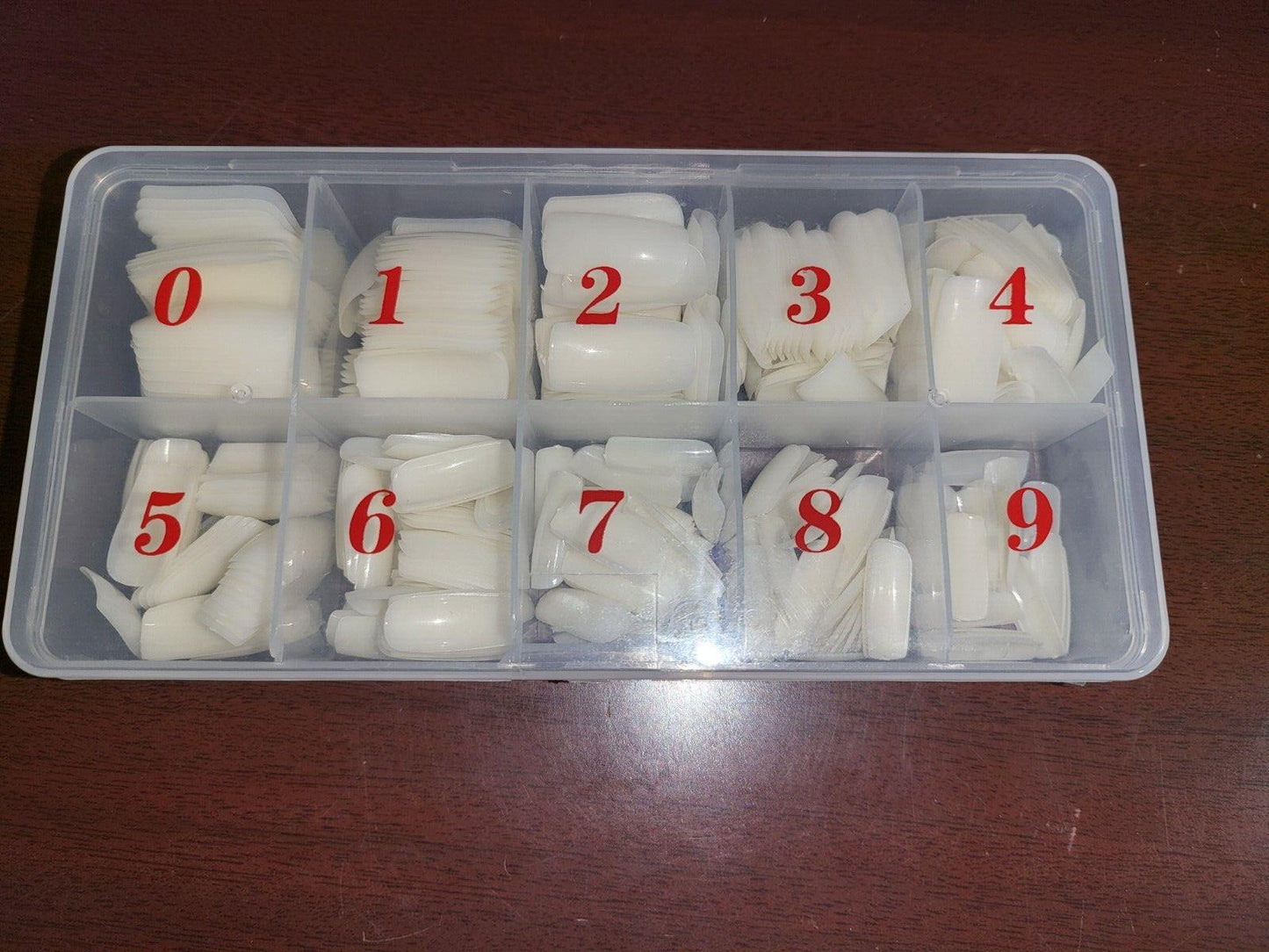 Nail Tips Clear Natural 100pc Fingernails Long Coffin 10 sizes Square Armor
