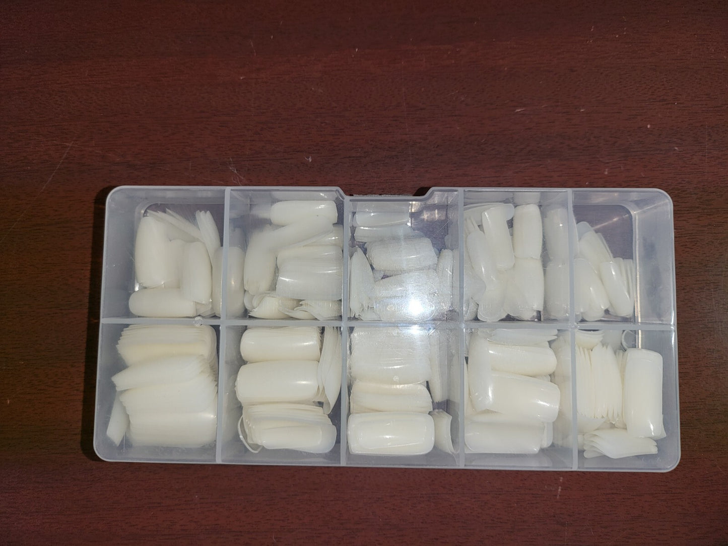 Nail Tips Clear Natural 100pc Fingernails Long Coffin 10 sizes Square Armor