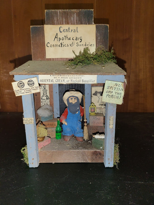 Deerfoot Woodcrafts Walnut Miniature Central Apothecary Cosmetics + #3029