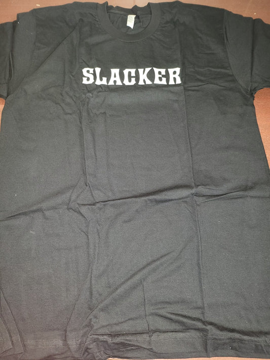 Mens T-Shirt Slacker size LARGE Black Crew Neck #178  American Apparel  Cotton