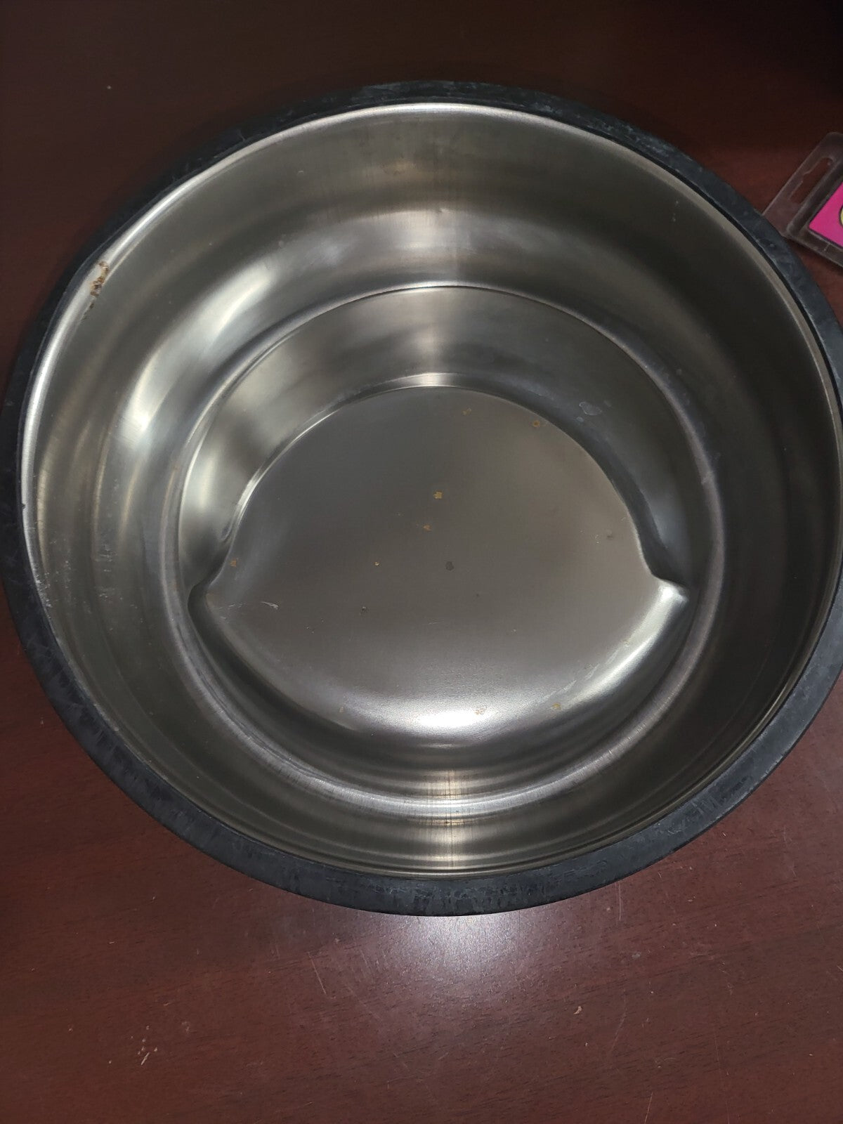 Dog Food Bowl Slanted 10" Stainless Steel Rubber Non-Slip Bottom Ring 3.5"H