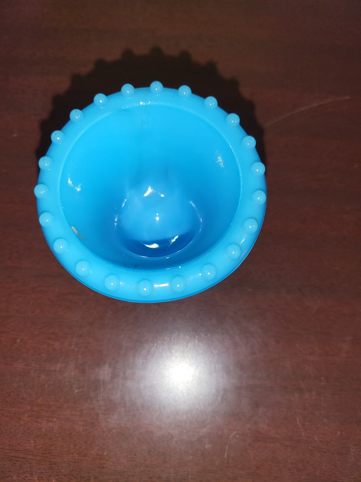 Vogue Opaque Blue Milk Glass Vase 3.25H x 2.75"W Urn Compote Vogue  #3076
