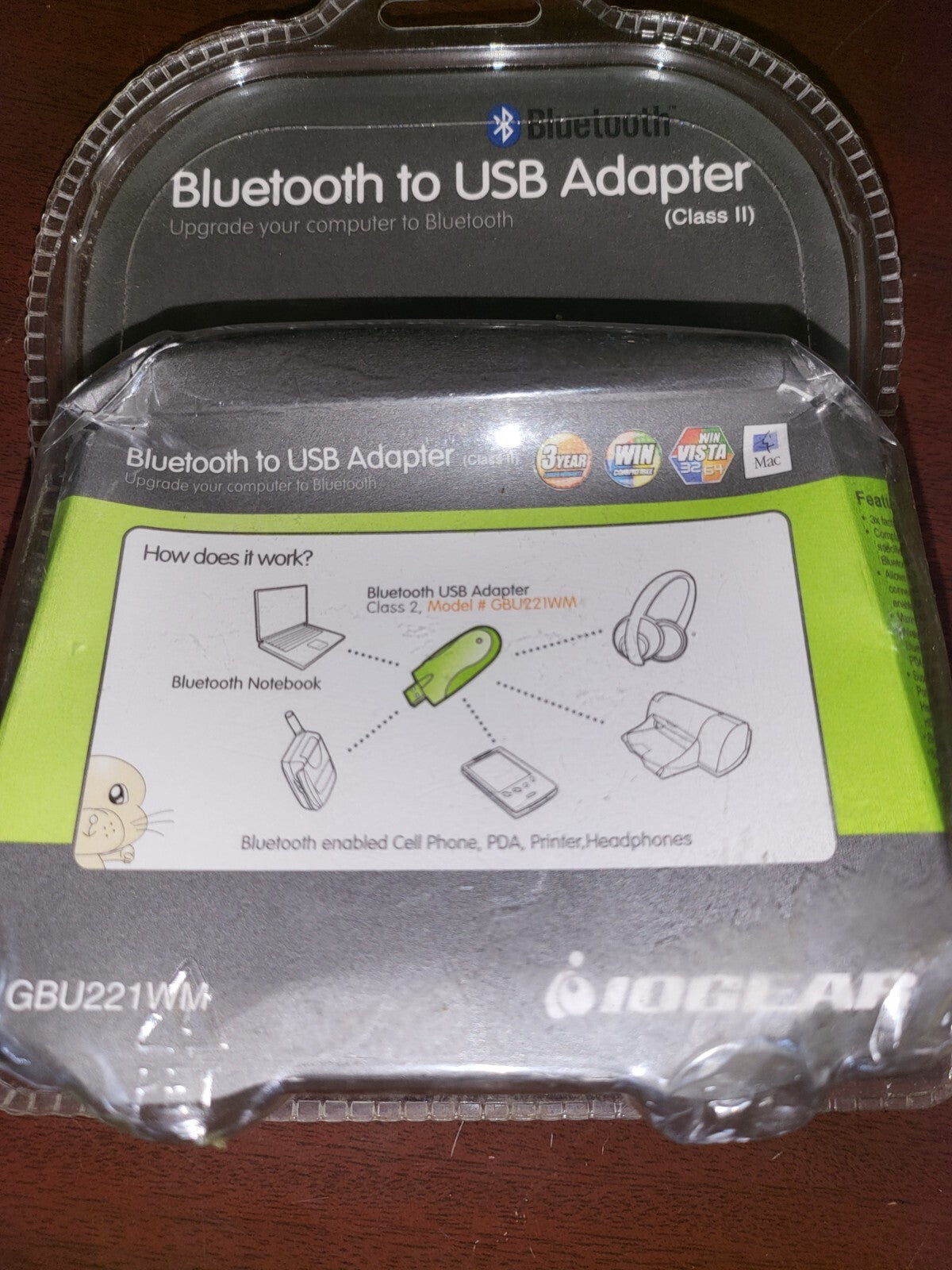 Bluetooth to USB Adapter Class II  NIP IOGear GBU221WM