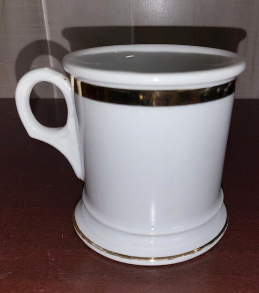 Coffee Mug Cup Made In Germany 3.75H x 3.5"W White Ceramic with Gold Trim