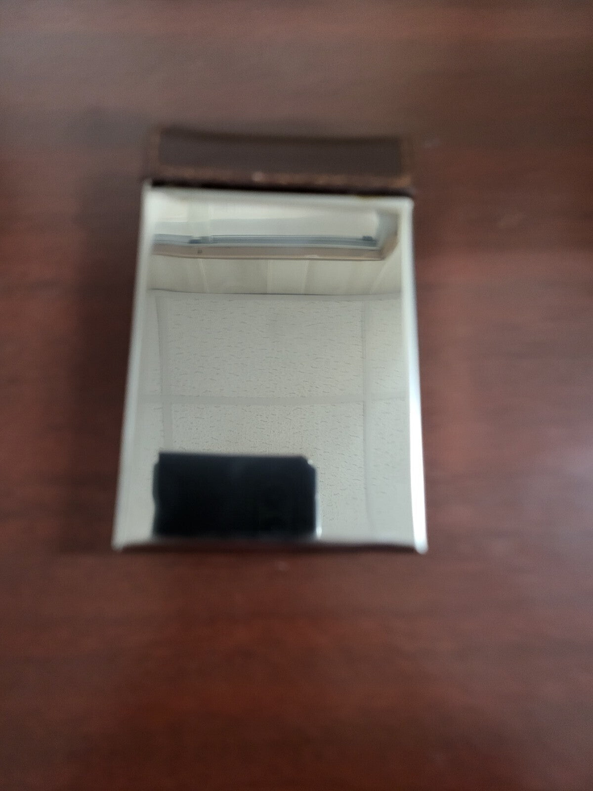 Business Card Holder Flip Top Magnetic Close Metal Case Black Faux Leather
