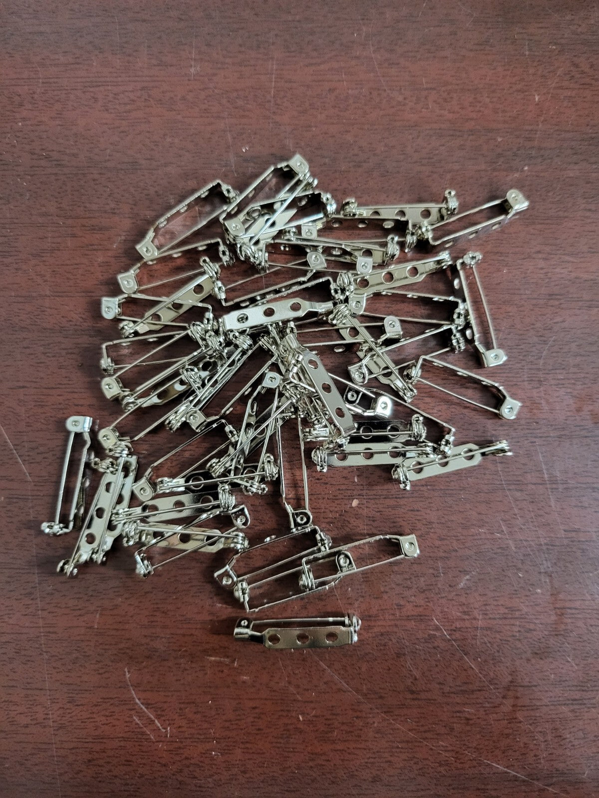 100 Pin Backs Safety Clasp 1" Silver DIY Craft Craft Button Brooch Name Badge