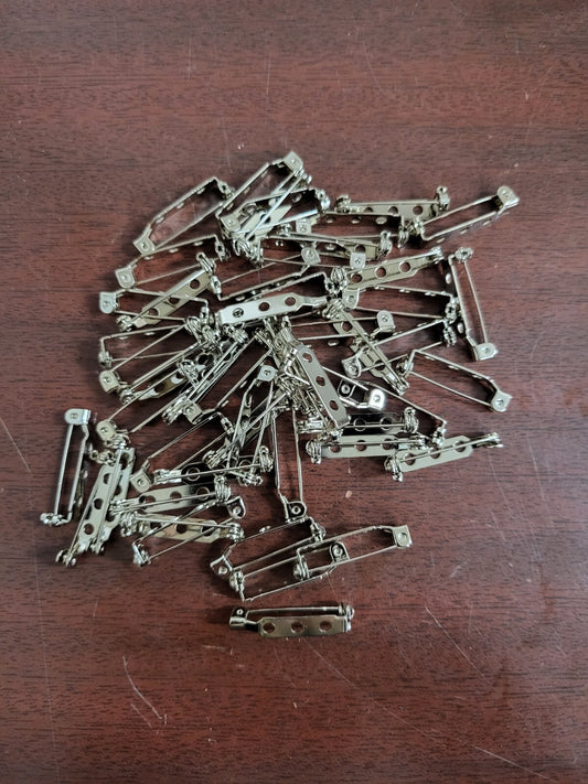 100 Pin Backs Safety Clasp 1" Silver DIY Craft Craft Button Brooch Name Badge