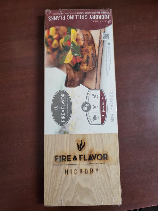 2 Hickory Wood Grilling Plank 15.25 x 5.5" All Natural Smoky Flavor  Pork Beef +