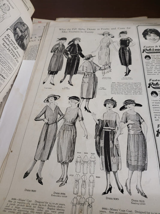 Vintage Book - 38 Pictorial Review Magazine Cutouts Pages 1912-1927    #2707