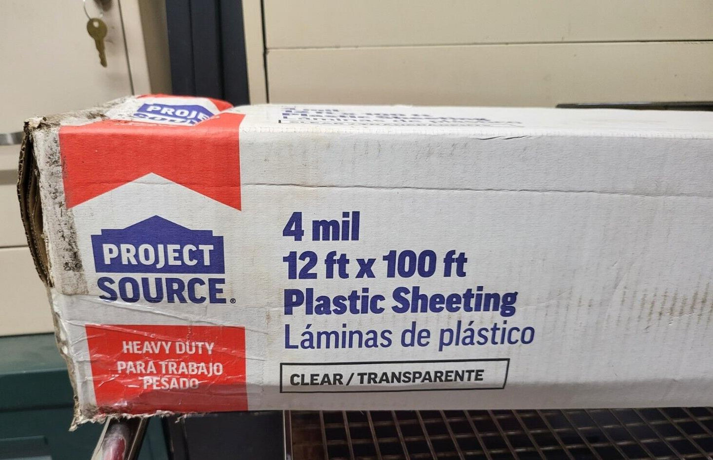 Project Source 4 mil 12 ft x 100 ft Clear Heavy Duty Plastic Sheeting NIOB *