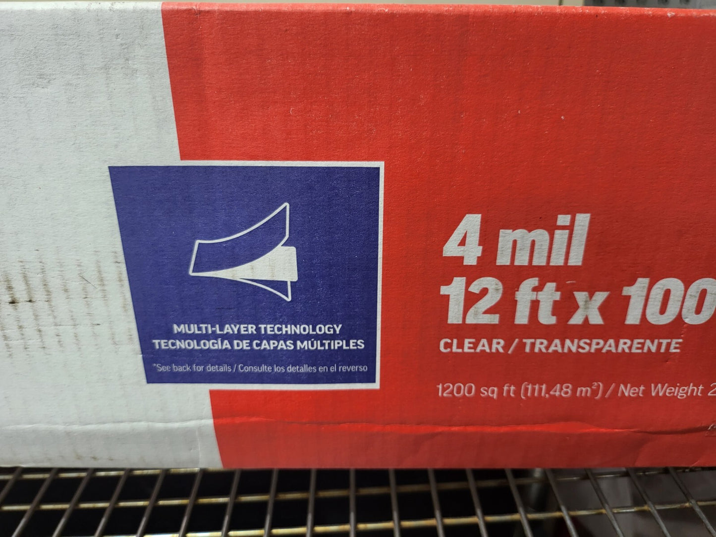Project Source 4 mil 12 ft x 100 ft Clear Heavy Duty Plastic Sheeting NIOB *