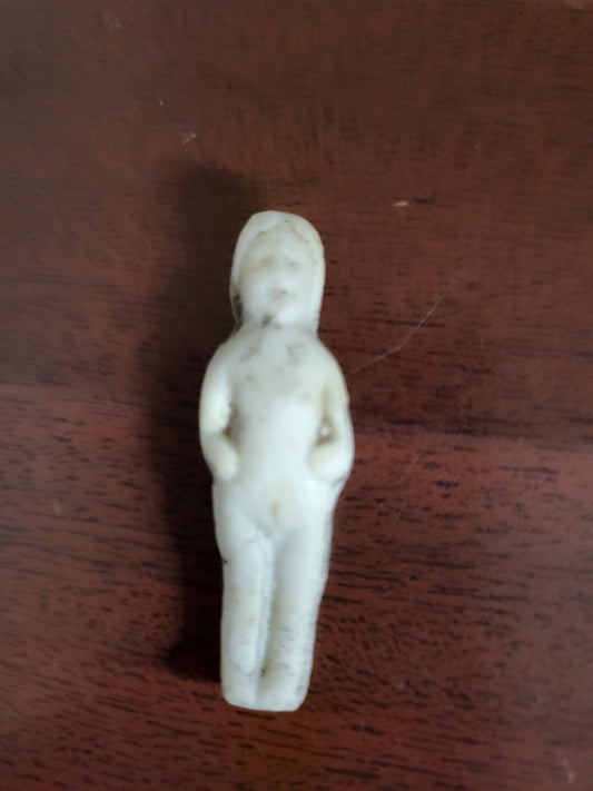 Antique Charlotte Girl Doll White Bisque 1 5/8"  Penny Toy #201