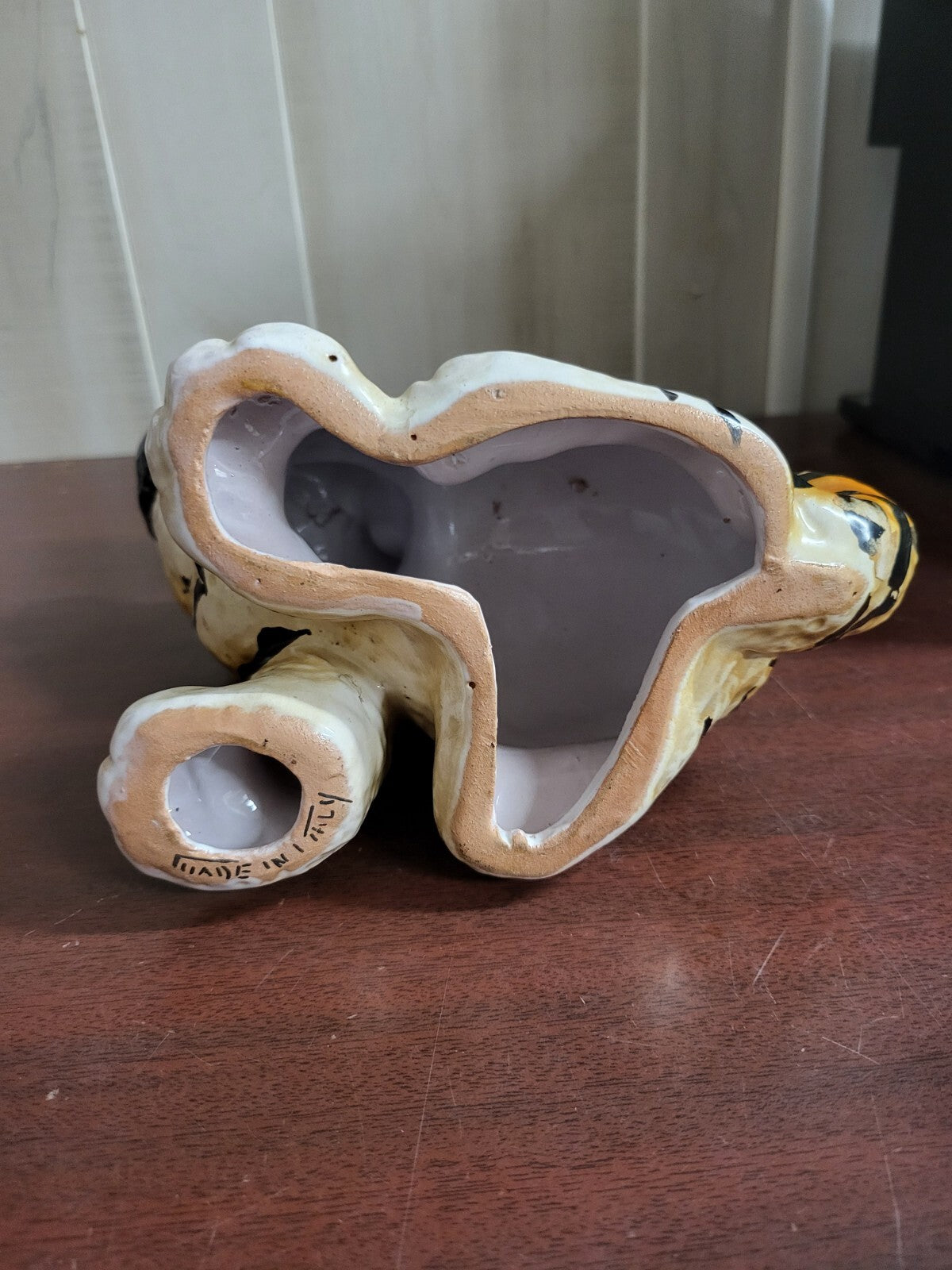 Vintage Ceramic Tiger Cub Figurine Made In Italy 7.5 x 8 x4"