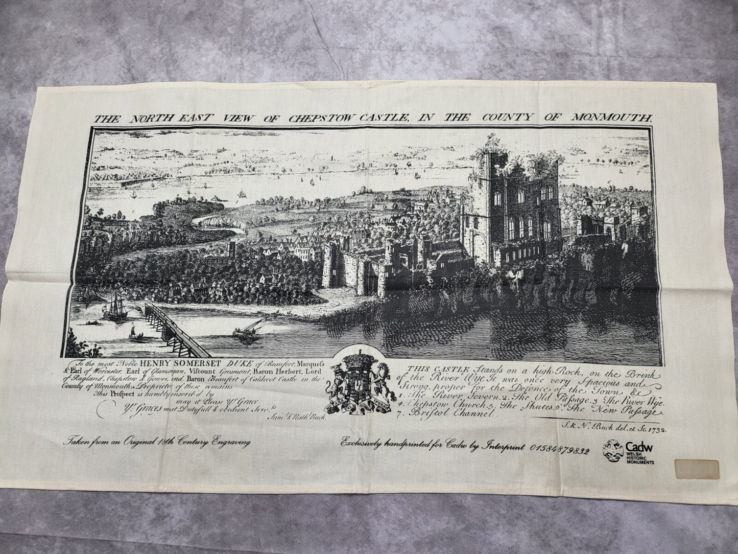Tea Towel -  Chepstow Castle Monmouth Wales ~ 30.5W  x 18"L