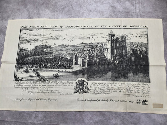 Tea Towel -  Chepstow Castle Monmouth Wales ~ 30.5W  x 18"L