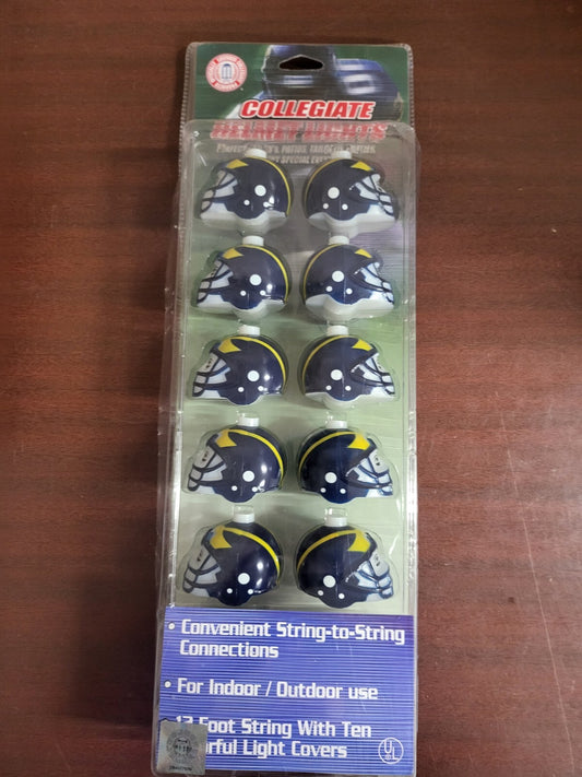String Party Lights University of Michigan Wolverines  10 - 2" Football Helmets