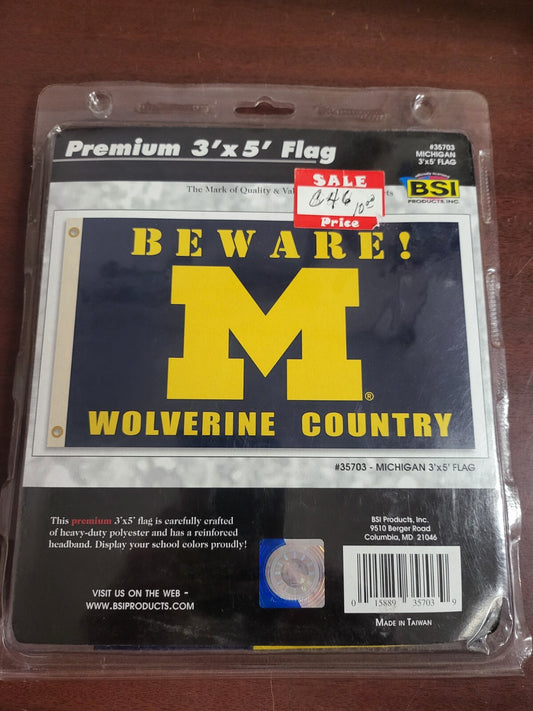 University of Michigan Wolverines Premium 3 x 5ft Flag  Michigan Nation