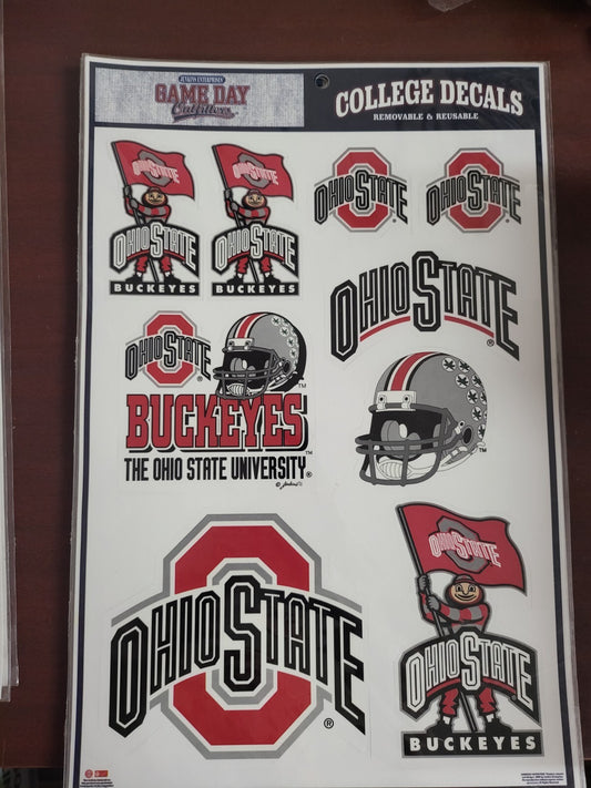 Ohio State Buckeyes Multi-Use Decal 10 x 10" Removable Reusable All Surface Safe