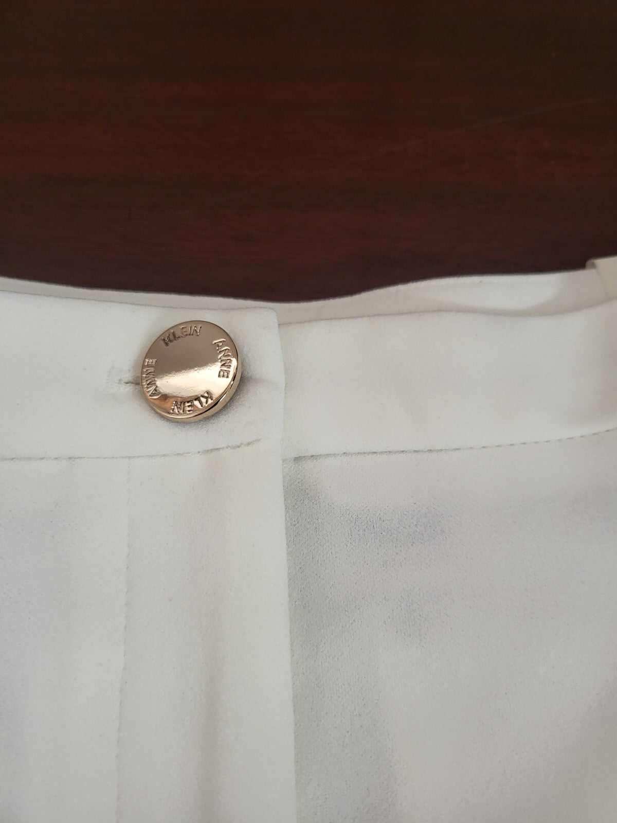 Ladies Pants size 12 White / Ivory High Rise Wide Leg Polyester Blend Anne Klein