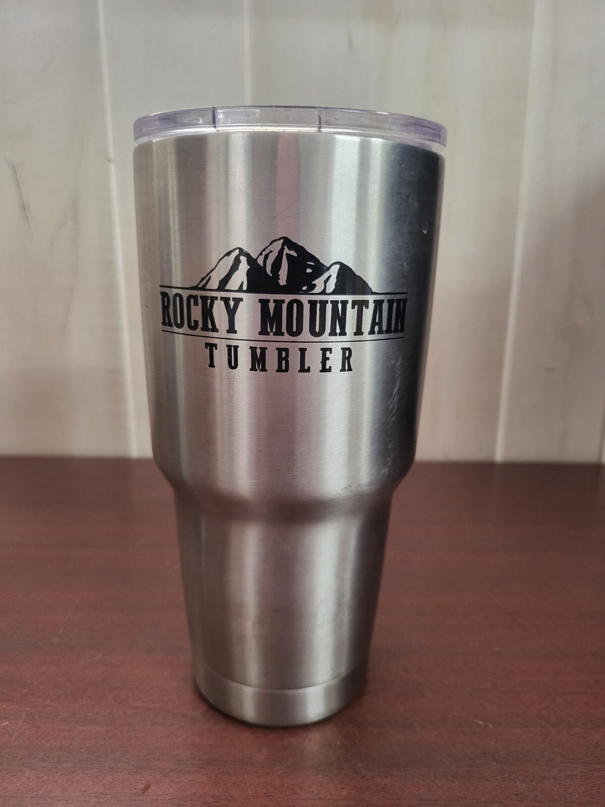 Rocky Mountain Tumbler Stainless Steel 30 oz Insulated Travel Mug & Lid Silver