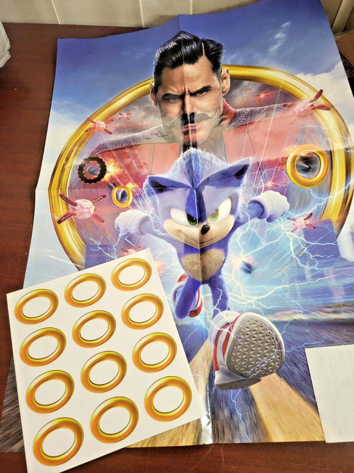 Sonic The Hedgehog Party Supplies Pin The Ring Game & 3 x 5 ft Flag Photo Backdr