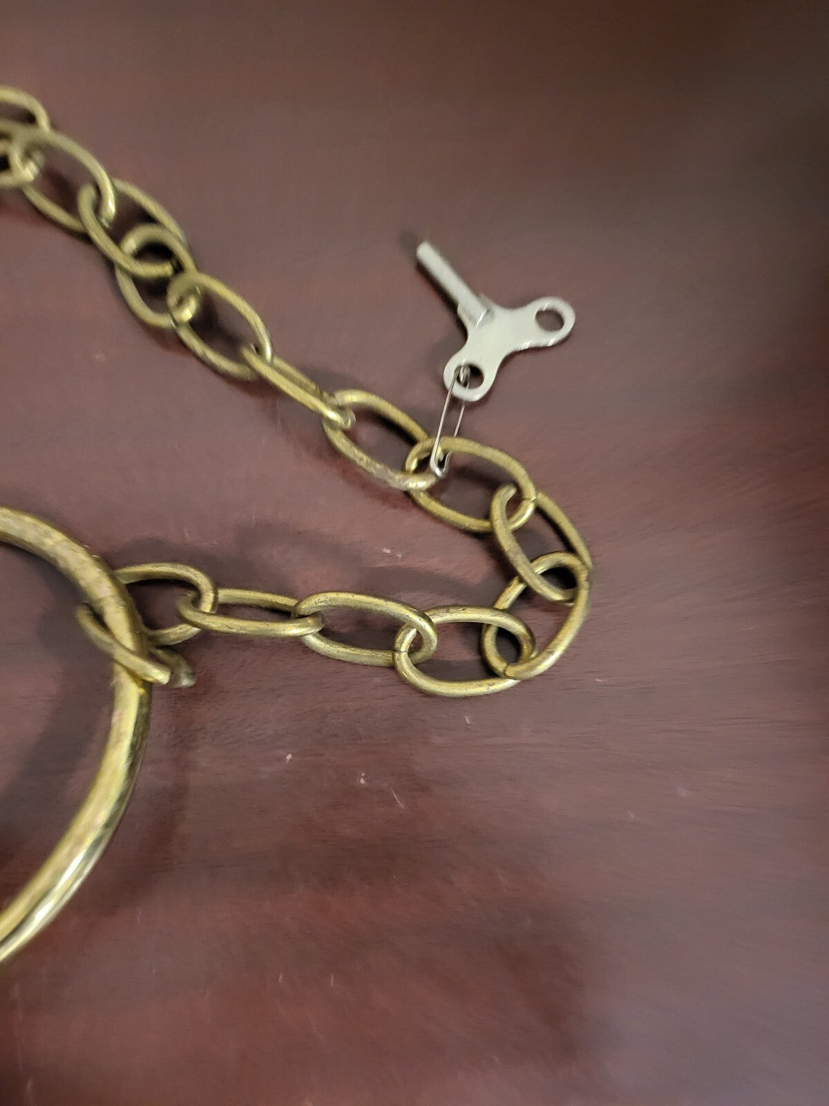 Pocket Watch Wall Clock 12.5" Round 36" Chain & Key Henri Lagin Fils et Cie